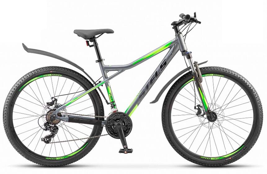 Велосипед 27.5" STELS Navigator-710 MD (18" серый/зеленый),