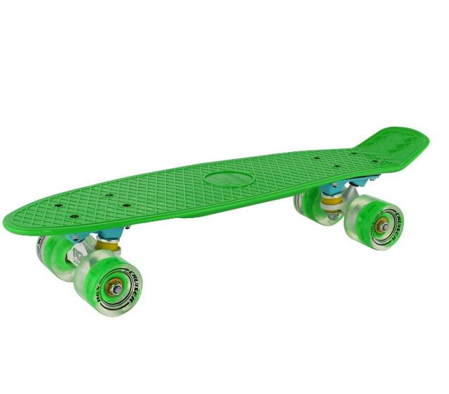 Мини-круизер PNB-01GW (22") Green светящ.колеса